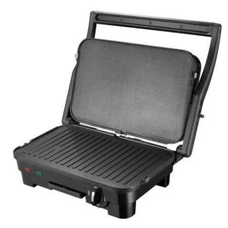 Muvip Sandwich Maker Inox 1800W - Plaques de Grill Antiadhésives Réversibles, Lisses - Sélecteur de Température - Plaque Supérie