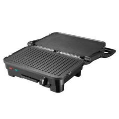 Muvip Sandwich Maker Inox 1800W - Plaques de Grill Antiadhésives Réversibles, Lisses - Sélecteur de Température - Plaque Supérie