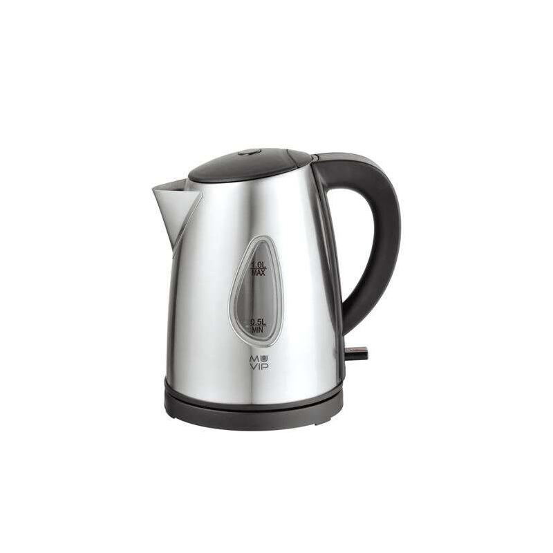 Bouilloire électrique Muvip 2200W - Capacité 1L - Corps en acier inoxydable - Indicateur de niveau - Base pivotante