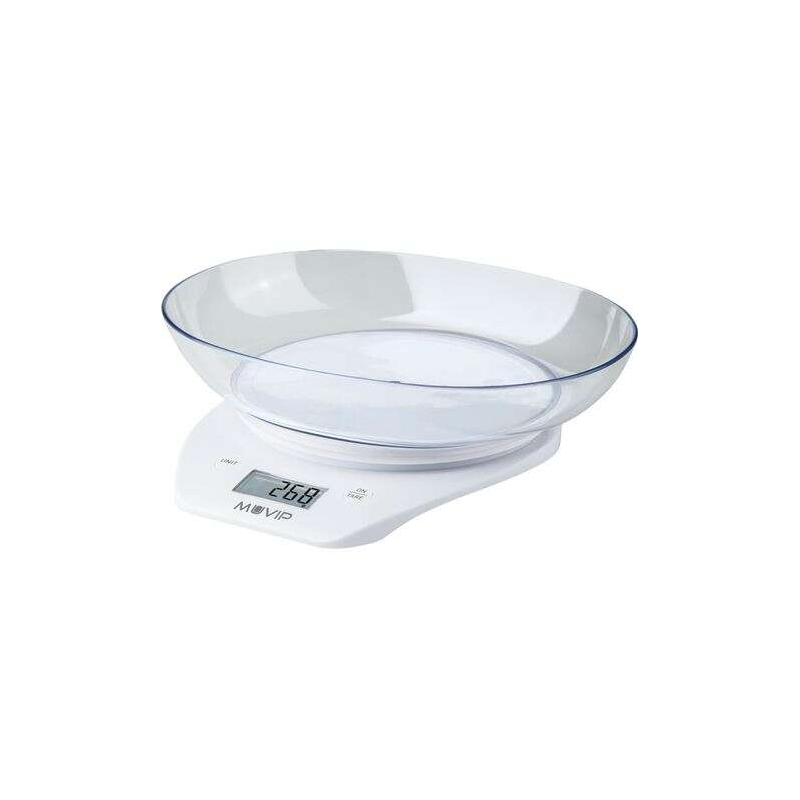 Balance de Cuisine Numérique Muvip avec Bol - Bol Transparent 1.5L - Capteur Haute Précision - Max. 5 kg