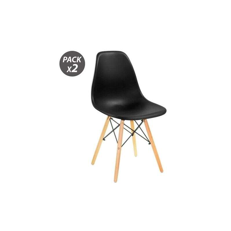 Lot de 2 chaises design Muvip D100 - Noir