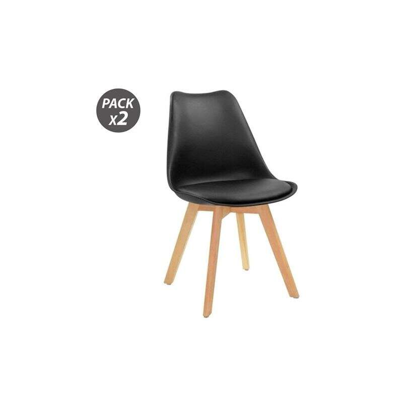 Muvip Design D200 Pack de 2 Chaises Multifonctions - Assise Rembourrée - Pieds en Bois - Usage Intérieur - Idéale pour Salle d'A