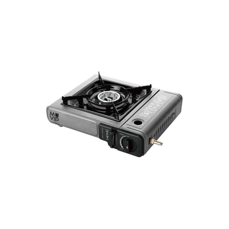 Cuisinière à gaz portable Muvip 1 brûleur avec adaptateur pour bouteille externe - Allumage automatique - Brûleur en aluminium -