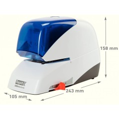 Agrafeuse électrique Rapid Supreme R5050E - 50 feuilles - Chargement de cartouche - Durable - Blanc/Bleu