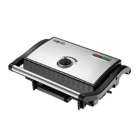 Muvip Sandwich Maker 1500W en Acier Inoxydable Plaque de Grill - Température Réglable - Plaque Supérieure Inclinable - Pression