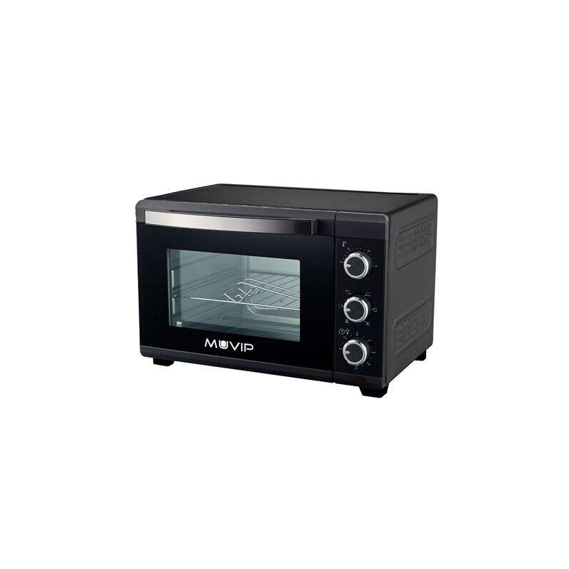Four Muvip 1600W 25L - Régulateur de température 100º-230º - Extérieur en acier revêtu - Sélecteur de temps - Porte en verre tre