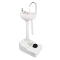 Lavabo portable Muvip avec réservoir de 17 L - Réservoir de savon de 3 L - Pompe à pied avec soufflet - Porte-serviettes inclus