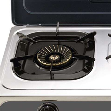 Muvip Grill Inox - Brûleur en Fonte - Brûleurs Amovibles - Base Antidérapante - Dimensions : 71X37X12,3 cm - Couleur Argent