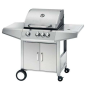 Barbecue Gaz Inox Muvip 4 Brûleurs - Structure Inox - 3 Brûleurs Centraux + 1 Brûleur Latéral - 2 Grilles Émaillées - Bac Latéra