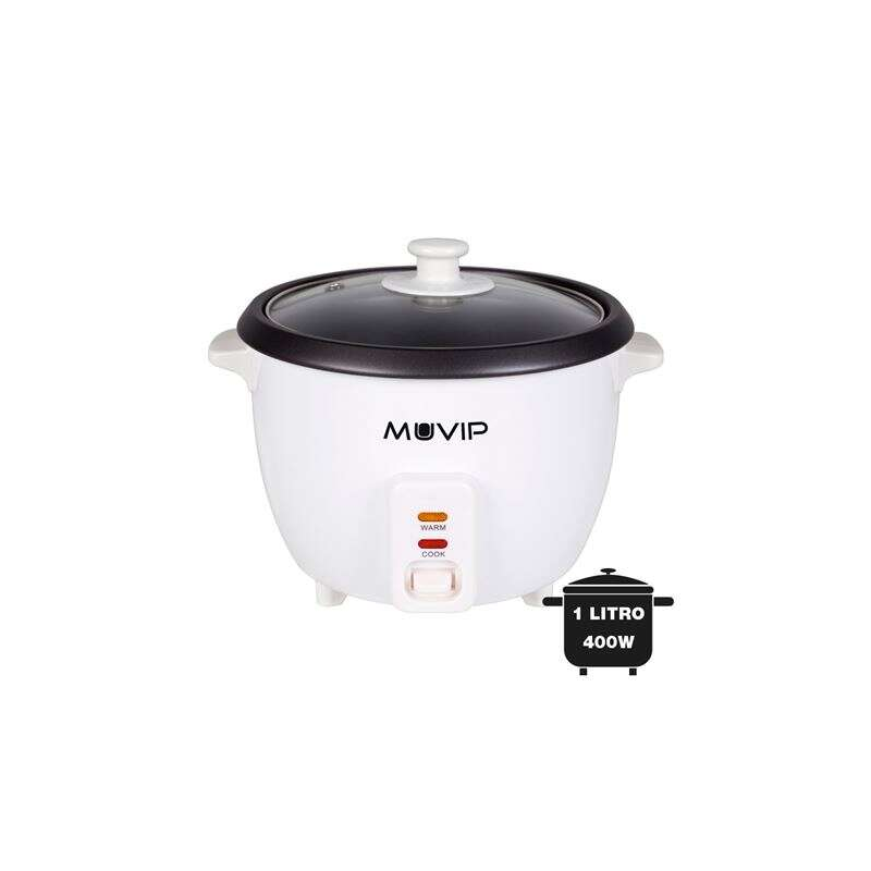 Cuiseur à Riz Muvip - Capacité 1 Litre - Puissance 400W - Système de Cuisson et de Chauffage - Récipient Intérieur Antiadhésif -