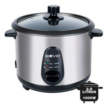 Cuiseur à riz Muvip - Capacité 2,8 litres - Puissance 1000W - Corps en acier inoxydable - Récipient antiadhésif - Couvercle en v