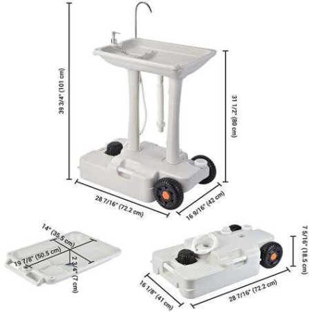 Support de douche portable Muvip - Capacité 30 litres - Conception à assemblage rapide - Comprend un porte-serviettes - Couleur