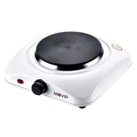 Cuisinière Électrique Muvip 1 Brûleur 1000W - 5 Niveaux de Puissance - Couleur Blanc