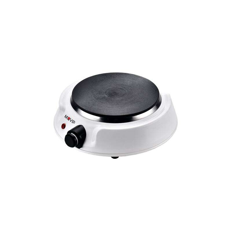 Muvip Cuisinière Électrique 1 Brûleur 1500W Diamètre 1,5cm - 5 Niveaux de Puissance - Coloris Blanc
