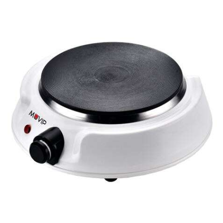 Muvip Cuisinière Électrique 1 Brûleur 1500W Diamètre 1,5cm - 5 Niveaux de Puissance - Coloris Blanc