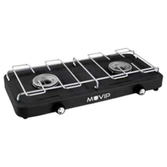 Cuisinière à Gaz Muvip 2 Feux avec Grille Amovible - Base Antidérapante - Couleur Noir