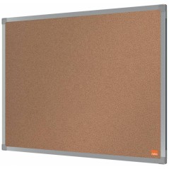 Tableau d'affichage en liège Nobo Essence 600 x 450 mm - Montage en angle - Dessus en liège - Cadre en aluminium anodisé