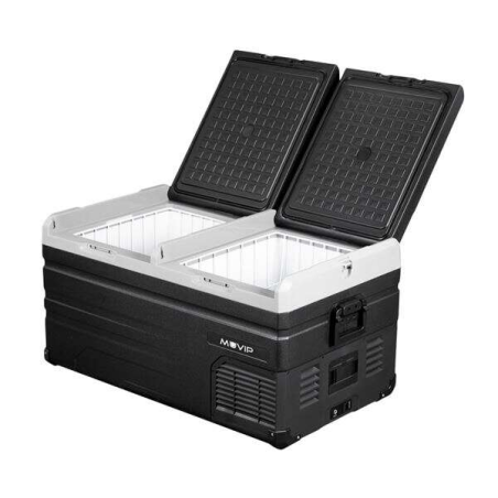 Réfrigérateur Portable Muvip avec Compresseur LG 107 Litres Double Zone - Double Porte - Compresseur Silencieux - Coloris Noir