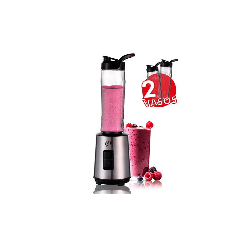 Muvip Smoothie Blender 300W Inox 2 Verres 600ml - Divers Coloris
