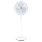 Ventilateur sur pied 40 cm 45 W blanc 3 vitesses base renforcée Ventilateur sur pied 40 cm 45 W blanc 3 vitesses base renforcée