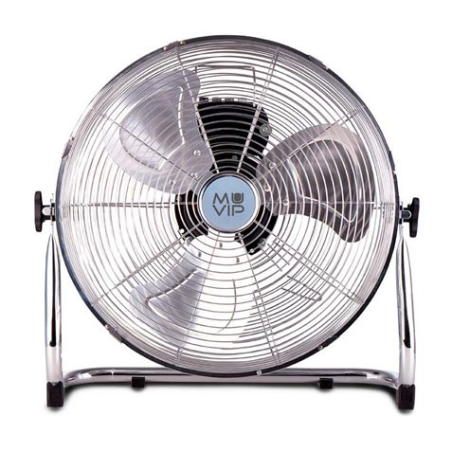 ventilateur de sol métal argent