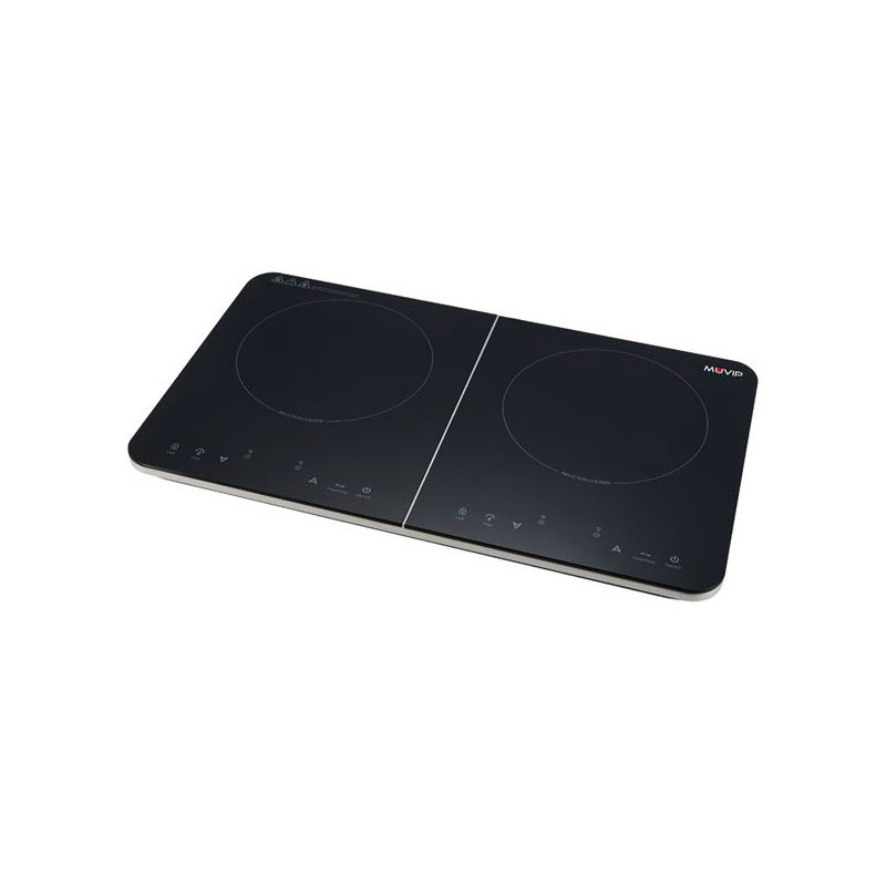 Cuisinière à induction double Muvip 3500 W - 10 niveaux de puissance - Minuterie - Contrôle de surchauffe - Sécurité enfant