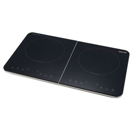 Cuisinière à induction double Muvip 3500 W - 10 niveaux de puissance - Minuterie - Contrôle de surchauffe - Sécurité enfant