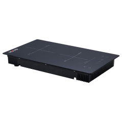 Cuisinière à induction double Muvip 2000 W - 10 niveaux de puissance - Convient pour encastré ou sur table - Minuterie - Contrôl