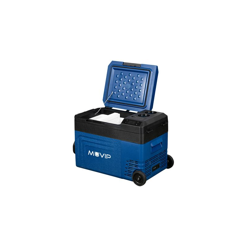 Réfrigérateur à compresseur portable Muvip Blue 22 litres - Température entre -20º/+20º - 60 W - Double zone - Poignées de trans