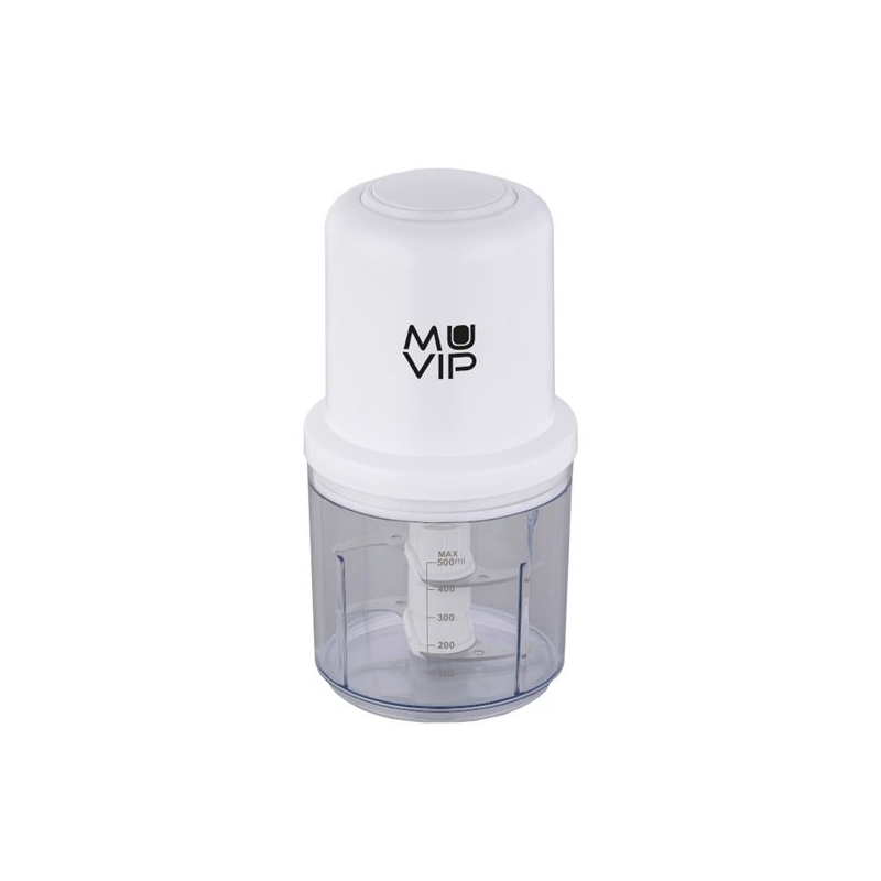 Hachoir à aliments Muvip 400 W - Récipient d'une capacité de 0,5 L - Lames en acier inoxydable - Bouton de contrôle de la vitess