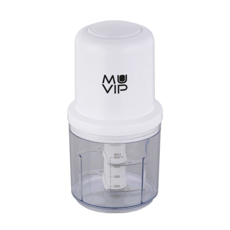 Hachoir à aliments Muvip 400 W - Récipient d'une capacité de 0,5 L - Lames en acier inoxydable - Bouton de contrôle de la vitess