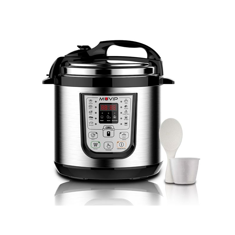 Autocuiseur électrique Muvip - 6 litres - 15 programmes disponibles - 1000 W - Affichage LED - Acier inoxydable - Entièrement am
