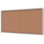Vitrine à portes coulissantes Nobo Premium Plus avec fond en liège 27x4 - Sécurité et élégance - Naturel