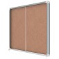 Vitrine à portes coulissantes Nobo Premium Plus avec fond en liège 27x4 - Sécurité et élégance - Naturel