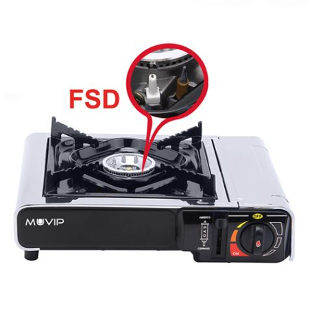 Cuisinière à gaz portable Muvip 1 brûleur - Allumage automatique - Brûleur en aluminium - Système FSD - Protection contre les su