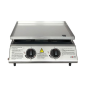 Barbecue à gaz Muvip - 2 brûleurs - Panneau de commande et plaque de cuisson en acier - Bac de récupération des graisses - Flamm