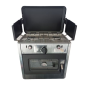 Cuisinière à gaz 2 feux Muvip - Couvercle de protection - Four 15 litres - Système de sécurité - Pare-vent - 49 x 34 x 45,5 cm -