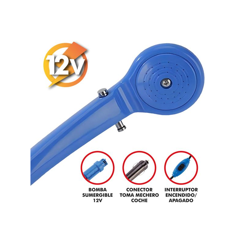 Douche portable Muvip MV0634 12 V - Ultra-légère et compacte - Contrôle du débit