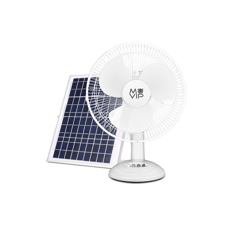 Ventilateur de bureau solaire 15W Muvip blanc 3 vitesses Ventilateur de bureau solaire 15W Muvip blanc 3 vitesses