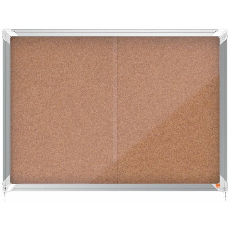 Nobo Premium Plus Vitrine à Portes Coulissantes avec Fond en Liège 8 Feuilles A4 - Taille 925x668mm - Surface Autocicatrisante