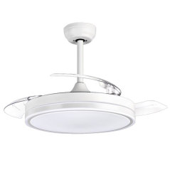 ventilateur plafond blanc pales rétractables