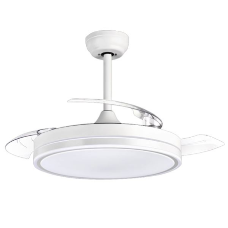 ventilateur plafond blanc pales rétractables