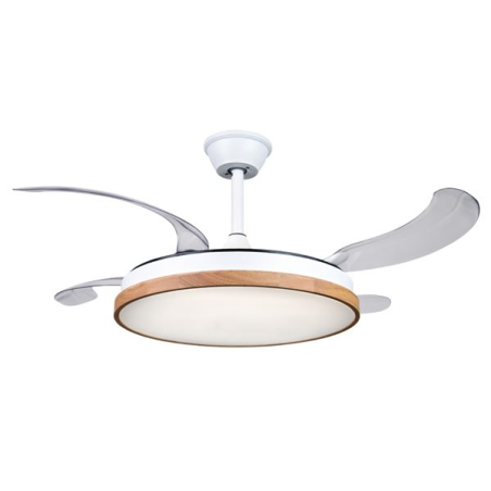 ventilateur plafond bois lumière intégrée