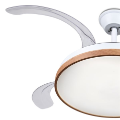 ventilateur plafond bois pales transparentes