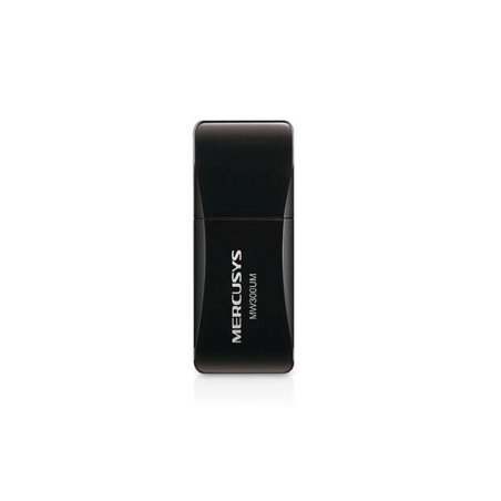 Mini adaptateur USB 2.0 sans fil Mercusys N300 - Jusqu'à 300 Mbps - Couleur noire