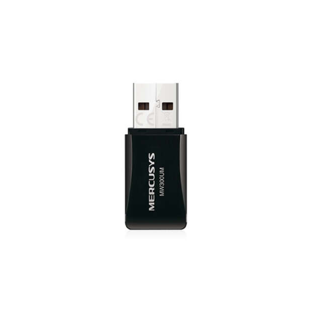 Mini adaptateur USB 2.0 sans fil Mercusys N300 - Jusqu'à 300 Mbps - Couleur noire