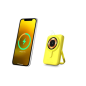 Batterie externe universelle Urban Factory Magnee Power 10 000 mAh - Entrée USB-C - Sorties USB-C, USB-A et sans fil - Jaune flu