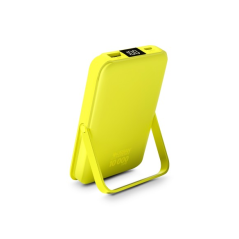 Batterie externe universelle Urban Factory Magnee Power 10 000 mAh - Entrée USB-C - Sorties USB-C, USB-A et sans fil - Jaune flu