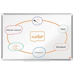 ✅ Nobo Premium Plus Tableau Blanc Magnétique en Acier Laqué 900x600mm - Montage en Angle - Surface Effaçable en stock
