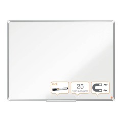 Nobo Premium Plus Tableau Blanc Magnétique en Acier Émaillé 1200x900mm - Montage en Angle - Surface Effaçable par le Haut